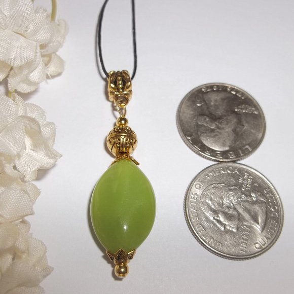 Green and Gold Necklace Jewelry Gift Idea NWT 6222 - Picture 2 of 8